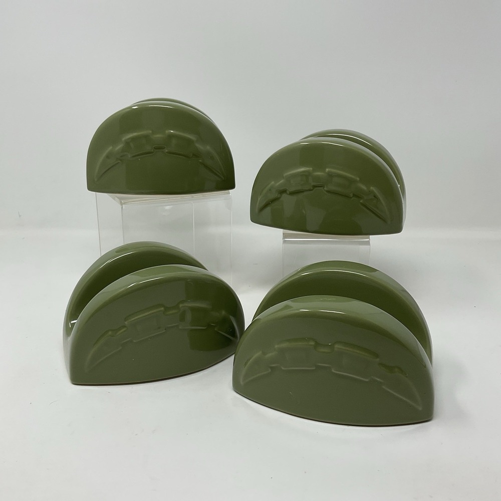 Longaberger Pottery Woven Traditions Taco Holder Set Of 4 Sage Green
